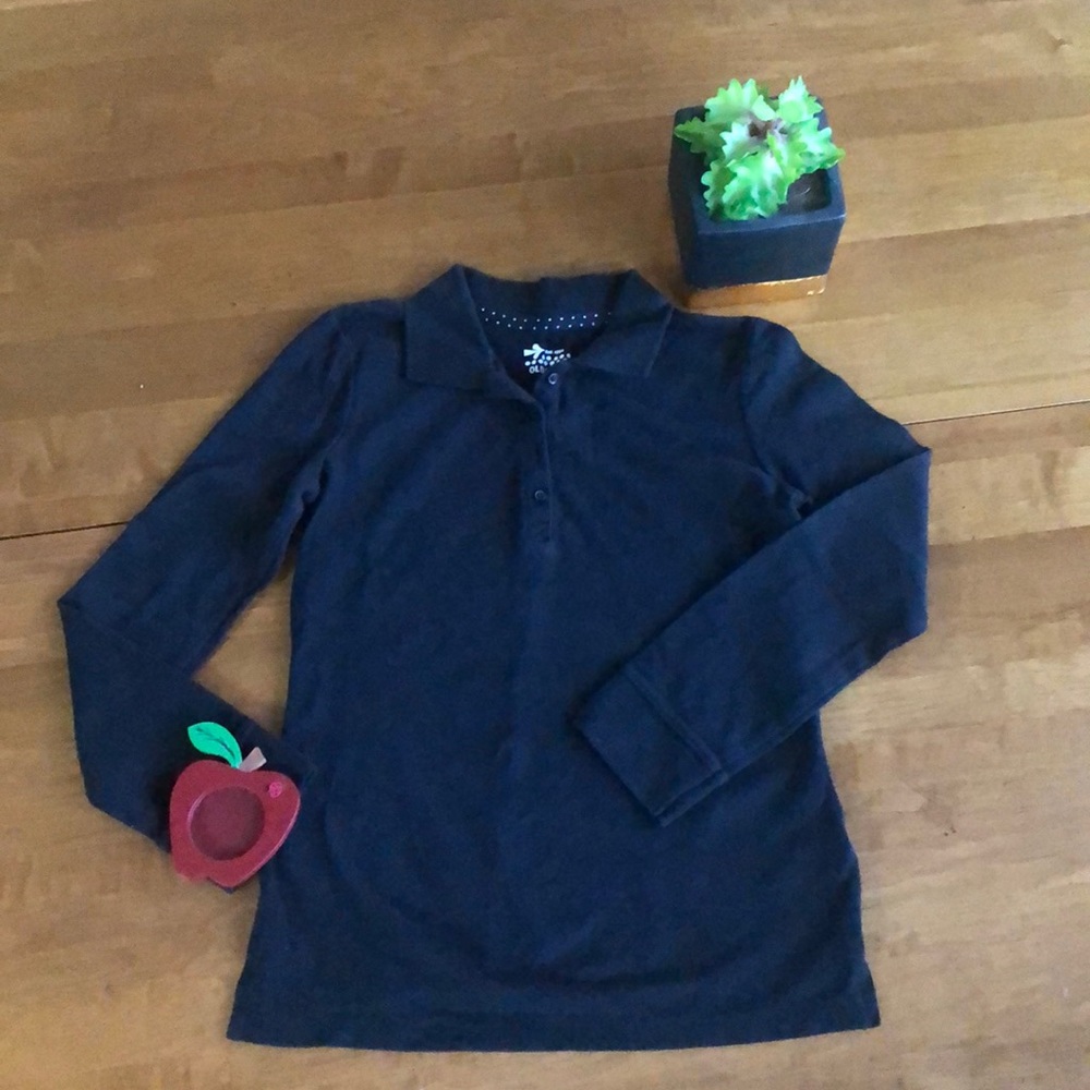 🍎🖍Old Navy black Polo Girls size 8